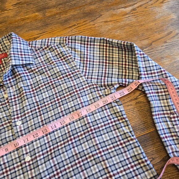 CREMIEUX Men's Slim Fit Long Sleeved Flannel Shirt Size Large - Picture 4 of 9